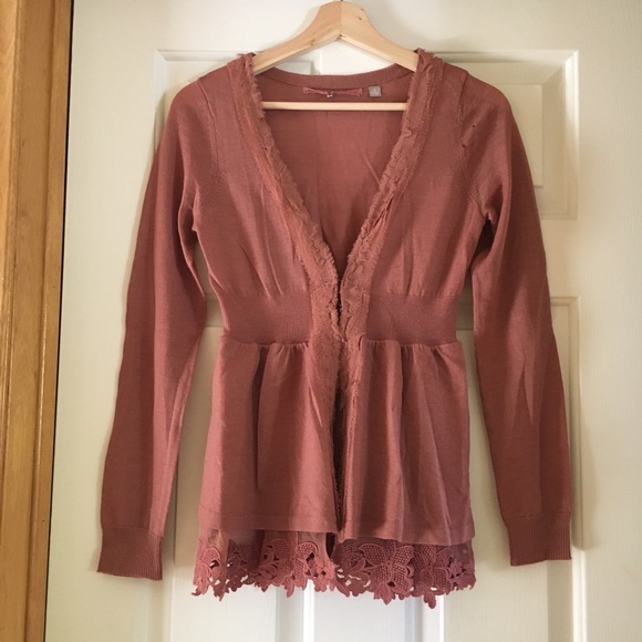 Anthropologie wool silk peplum cardigan - Picture 2 of 9